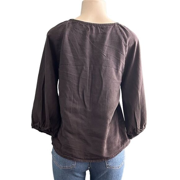 Sanctuary Mila Solid-Hued Black Lyocell Button Down Half Sleeve Top Size Medium - Picture 10 of 13